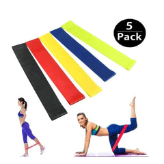 4mm Yoga Mats, Jump Rope, Single Loop Band, 5pcs Loop Band and Ab Wheel Roller (Pack of 5)
