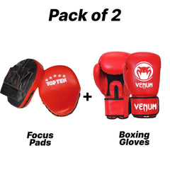 Focus Pads & Boxing Gloves - Pack of 2