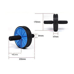 1 AB Set Pushup Stand Plastic, Ab Wheel With Mat, Single Resistance Band, Jump Rope and Hand Grip ( Pack Of 5 )