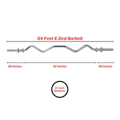 Zigzag Barbell home use 4 ft (1 inch)
