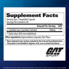 GAT Sport L-Carnitine | Free Form Amino Acid | 60 Capsules