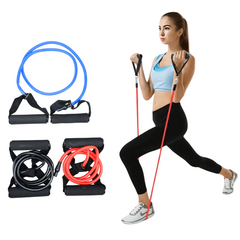 1 AB Set Pushup Stand Plastic, Ab Wheel With Mat, Single Resistance Band, Jump Rope and Hand Grip ( Pack Of 5 )