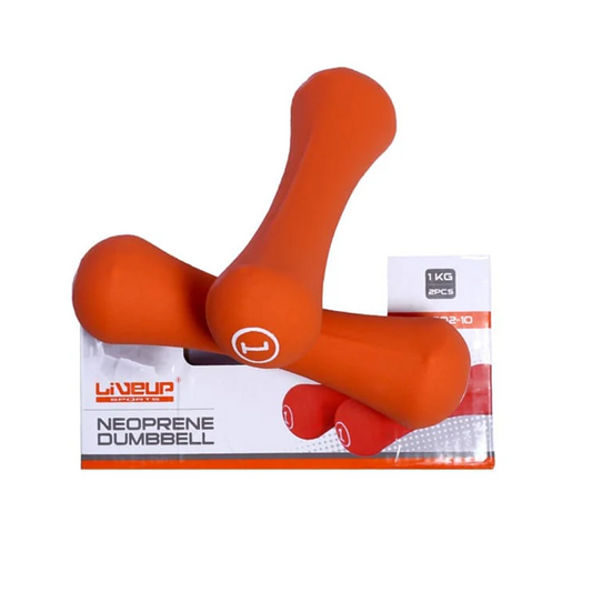 Liveup Dumbbell Bone Shape Neoprene 1 kg x 2 - Orange