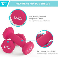 Imported Vinyl Coated Dumbbells 0.5kg to 1.5kg - Pair