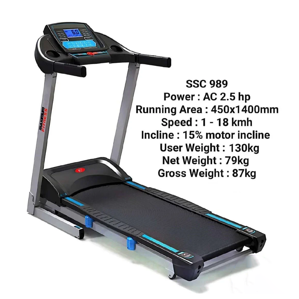Maximum Fitness Treadmill 130 KG SSC 989 - AC Motor