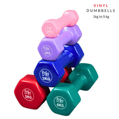 Vinyl Coated Dumbbells 1KG to 5KG (Pack of 2 )