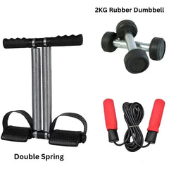 Twister disc, Jump Rope, Rubber Dumbbell & tummy trimmer pack of 4 Home Gym
