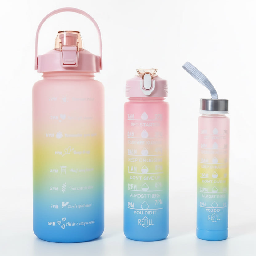 Motivational Frosted Water Bottle (3in1)