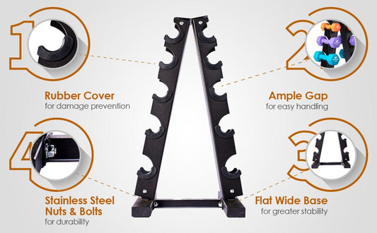 A-Frame Dumbbell Rack 5 pairs Dumbell rack - Black