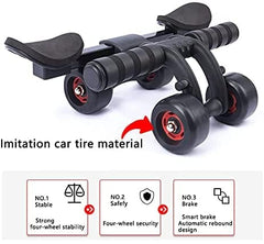 Ab Wheel Roller 3 Wheels - Black