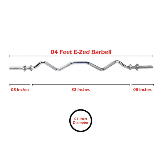 Zigzag Barbell home use 4 ft (1 inch)