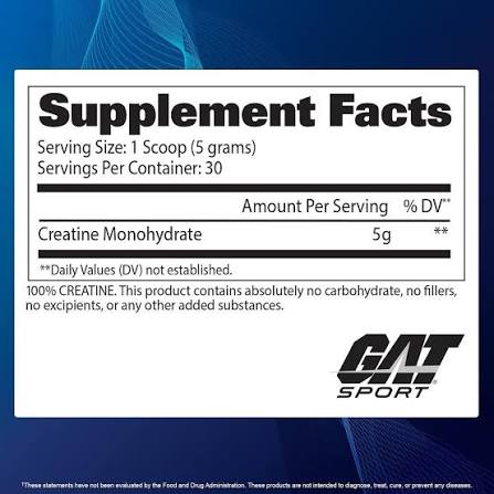 GAT Sport Creatine Unflavored 60 Servings