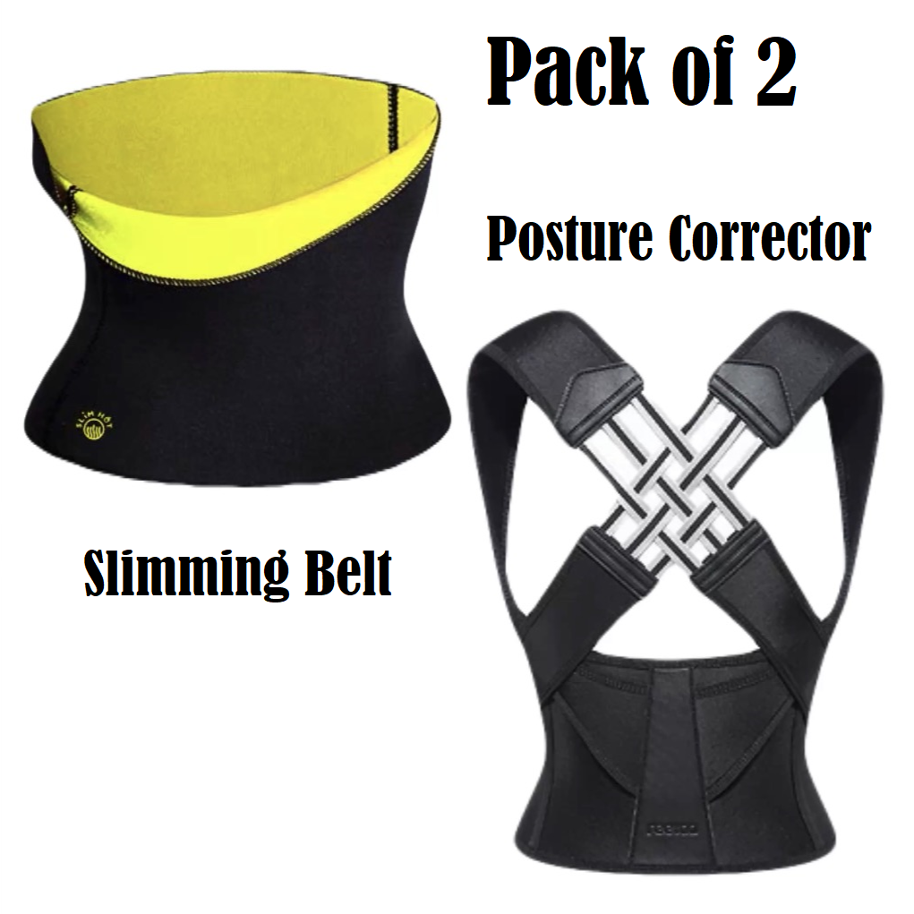 Slimming Belt & Posture Corrector Belt ( Pack of 2)