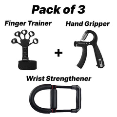 Hand gripper, Wrist exerciser & Finger Trainer (Pack of 3)
