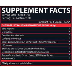 Nutrex Research Outrage Ultra Stim Pre Workout | 30 Servings