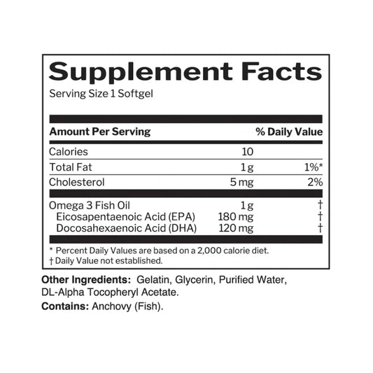 Rule 1 Fish Oil 100 Softgels | Omega 3 Fatty Acids