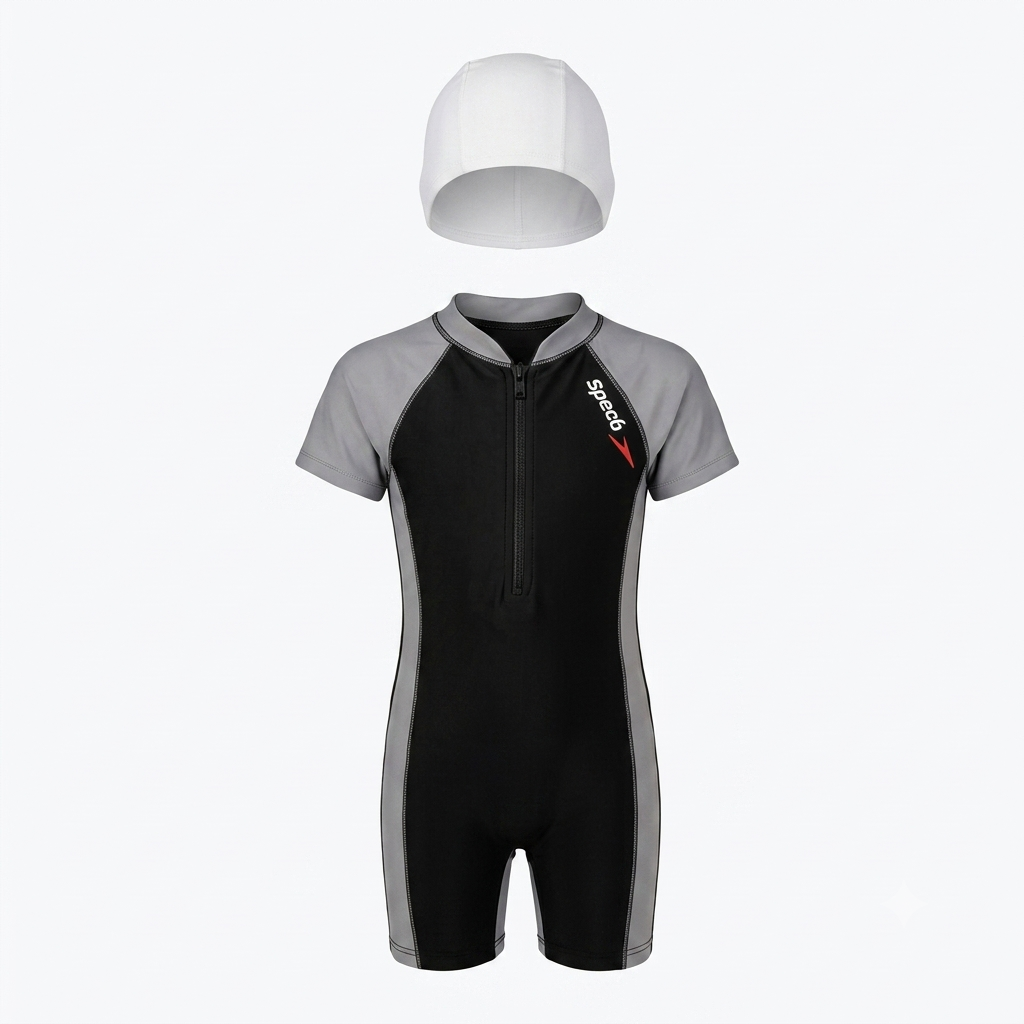 SWIMMING COSTUME FRONT ZIPPER FOR GIRLS