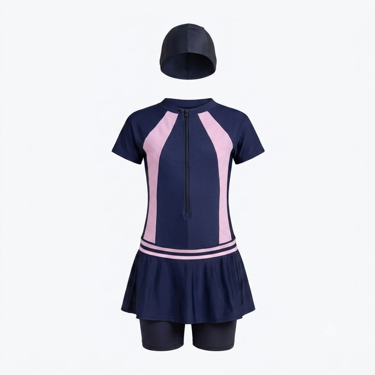 Womens Swimming Costume Frock Zip