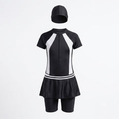 Womens Swimming Costume Frock Zip