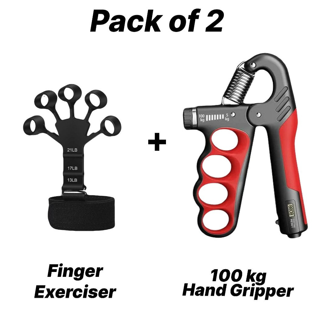 Hand gripper & Finger Trainer (Pack of 2)