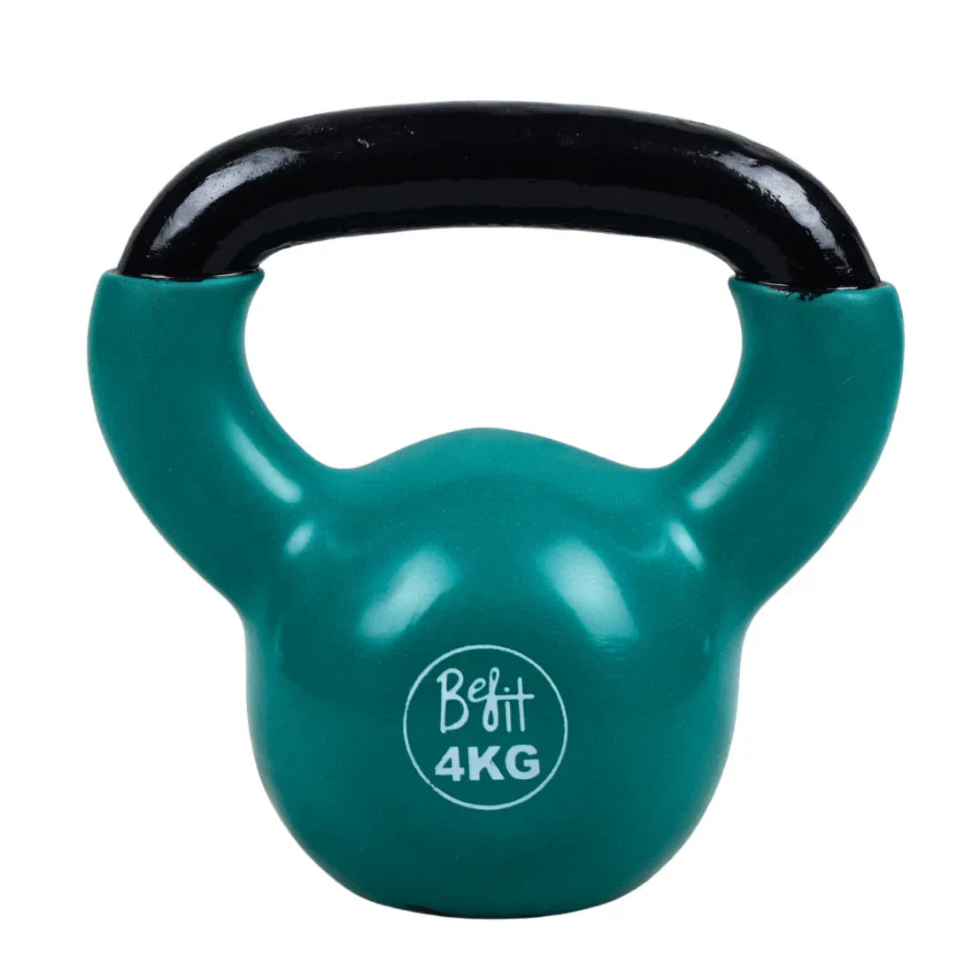 4kg kettlebells made of vinyl-coated cast iron