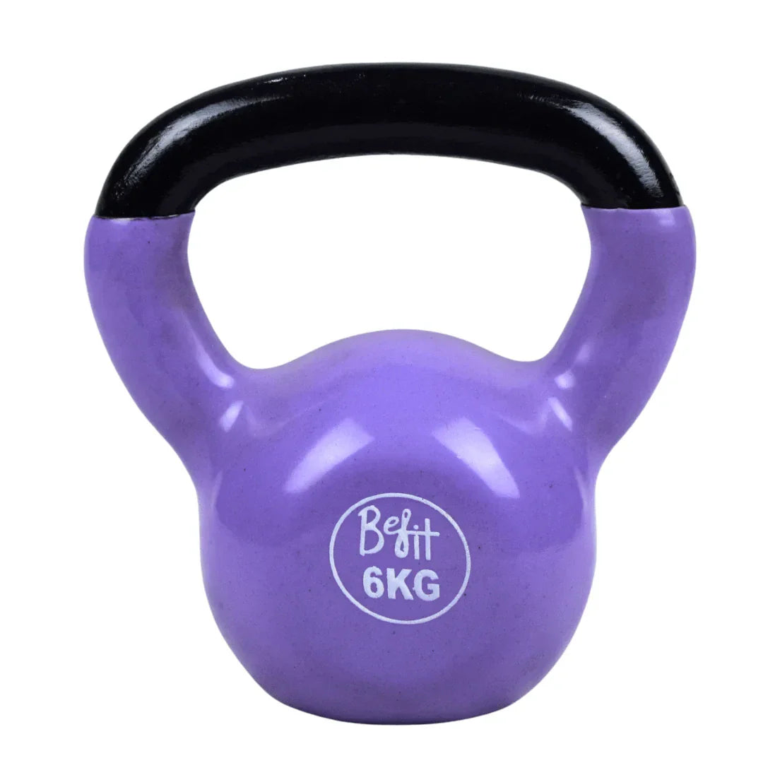 6kg kettlebells made of vinyl-coated cast iron