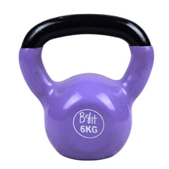 6kg kettlebells made of vinyl-coated cast iron