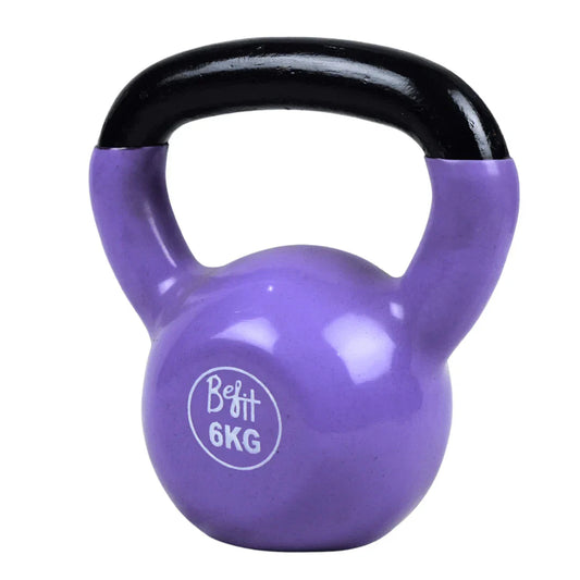 6kg kettlebells made of vinyl-coated cast iron
