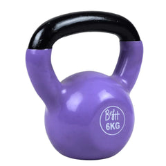 6kg kettlebells made of vinyl-coated cast iron